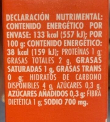 Mole Adobo En Frasco - Información nutricional