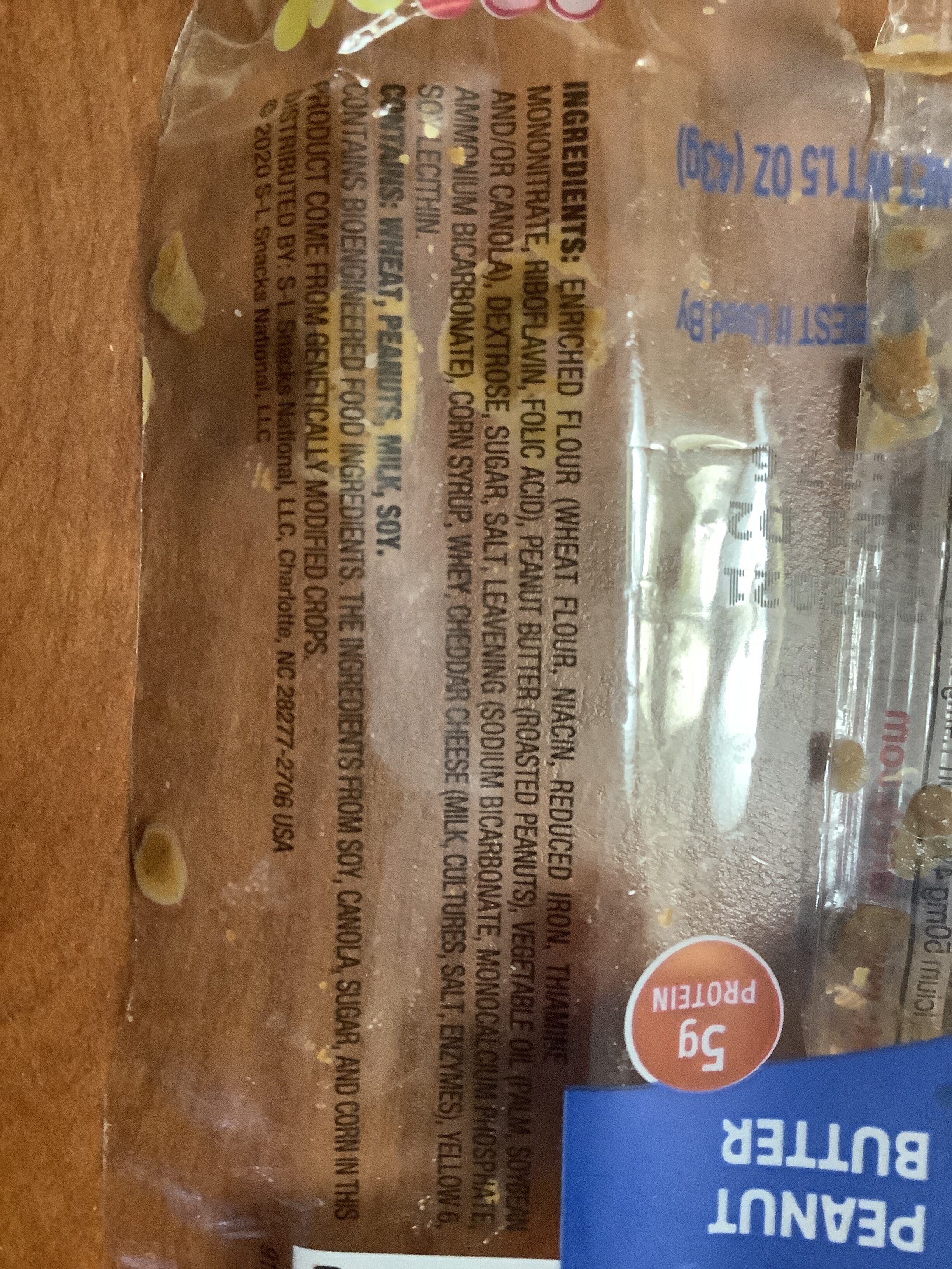 Sandwich crackers, real peanut butter - Ingredients