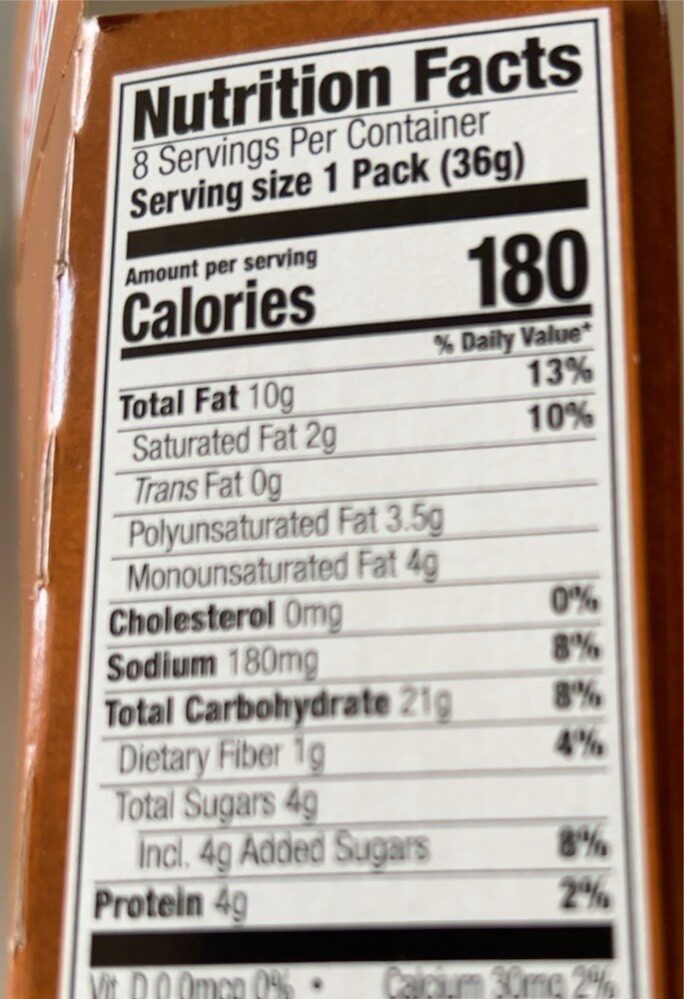 Malt Peanut Butter Sandwich Crackers - Nutrition facts