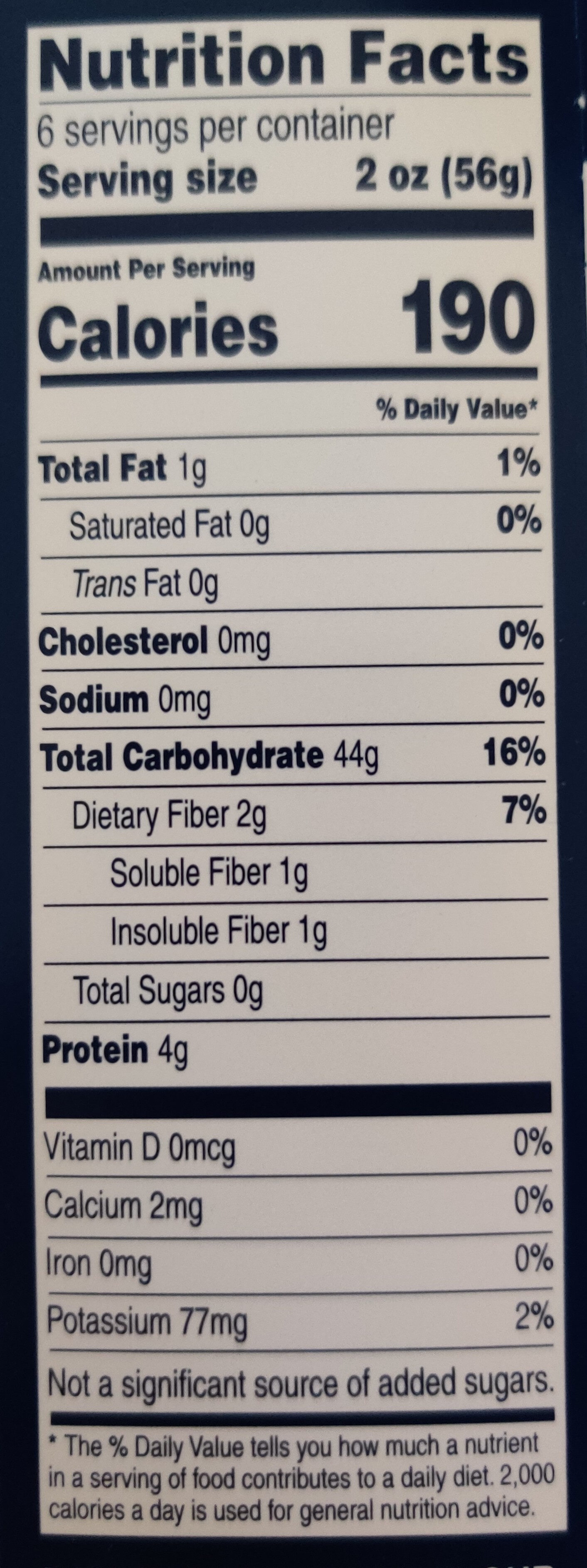 Elbows - Nutrition facts