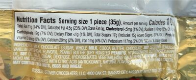 Peanut butter covered in milk chocolate - Nutrition facts