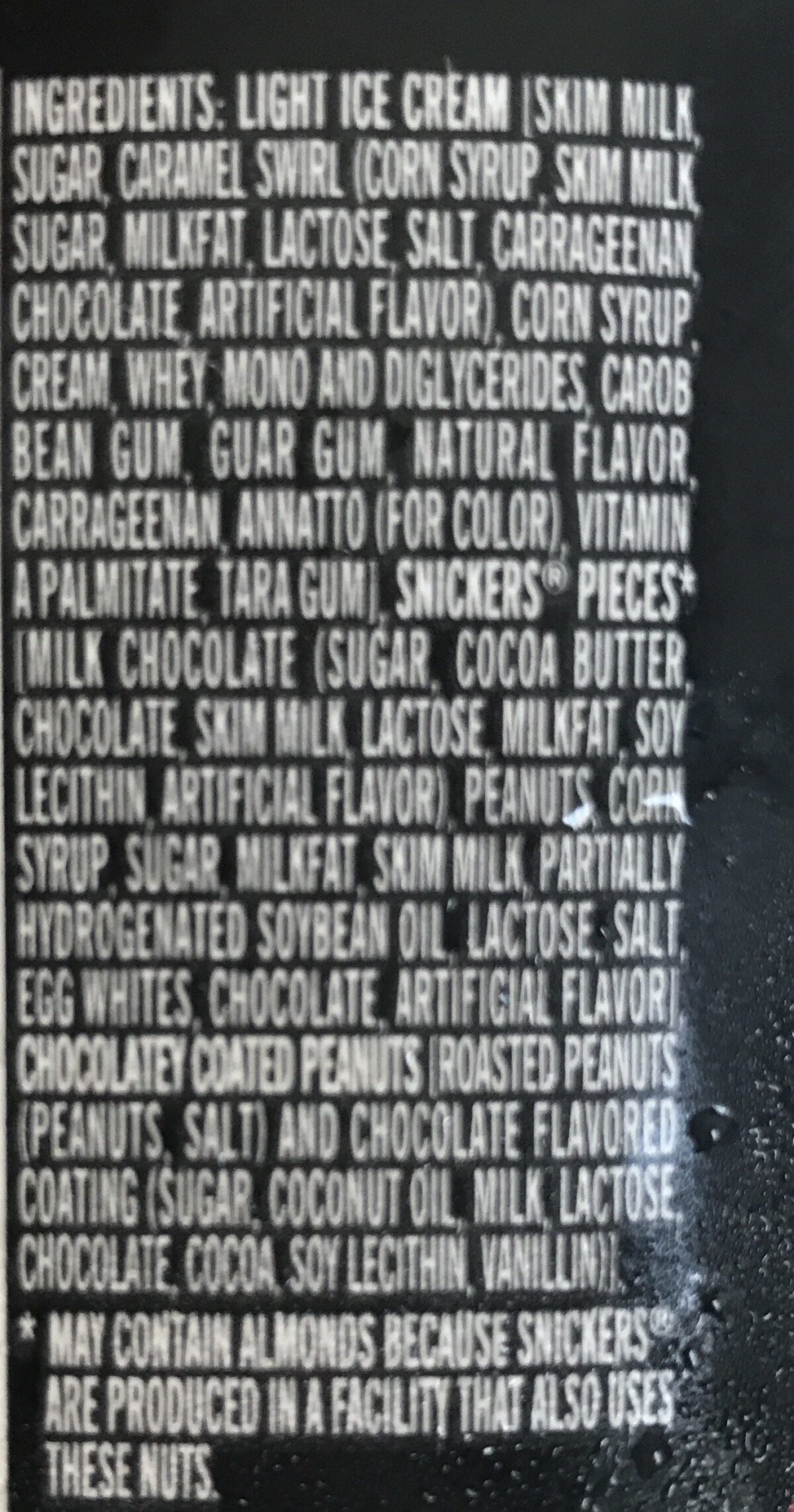 Snickers Ice Cream - Ingredients