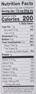 Small Shells - Nutrition facts