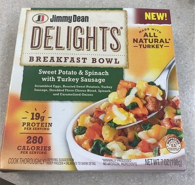 Calories in Jimmy Dean Sweet Potato & Spinach With Turkey Sausage