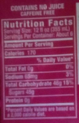 Soda, Strawberry - Nutrition facts