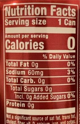 Dr Pepper Zero Sugar - Voedingswaarden - en
