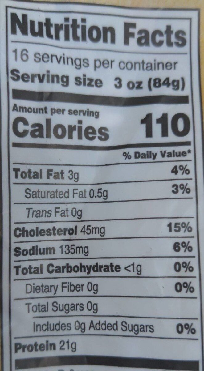 Boneless skinless mesquite grilled chicken breast fillets - Nutrition facts