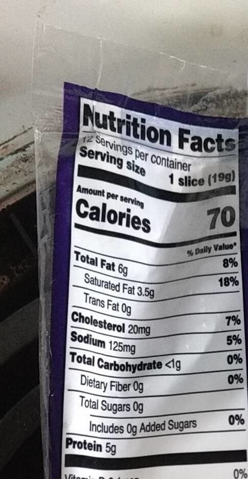 Pepper Jack Cheese - Nutrition facts