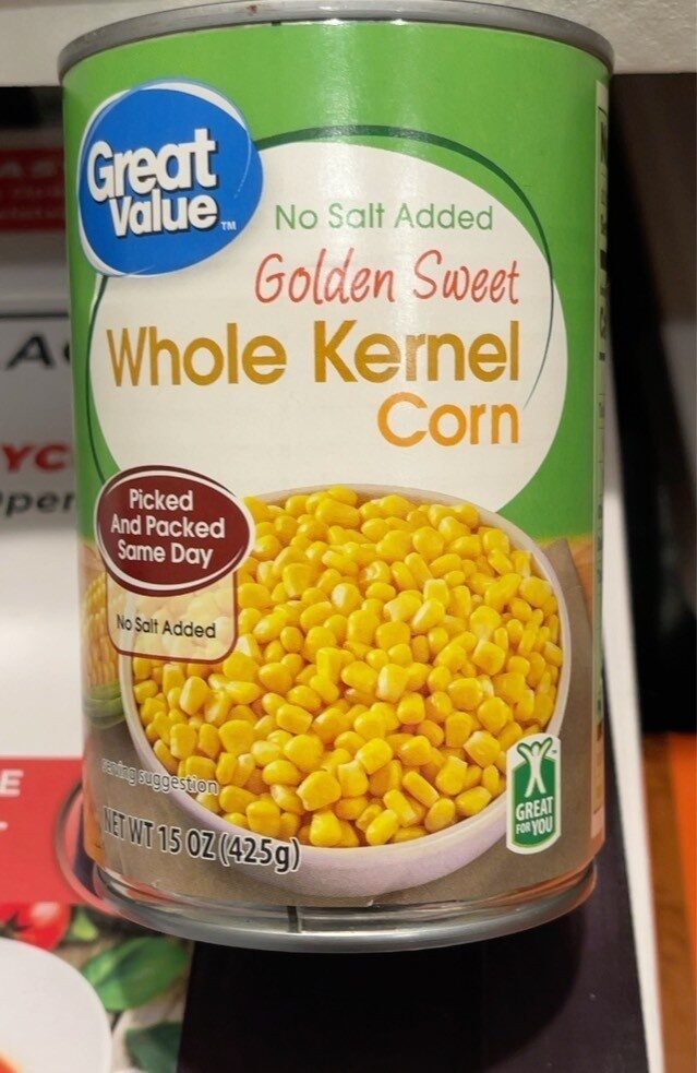 No Salt Added Golden Sweer Whole Kernel Corn - Product