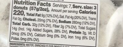 powdered sugar mini donuts - Nutrition facts