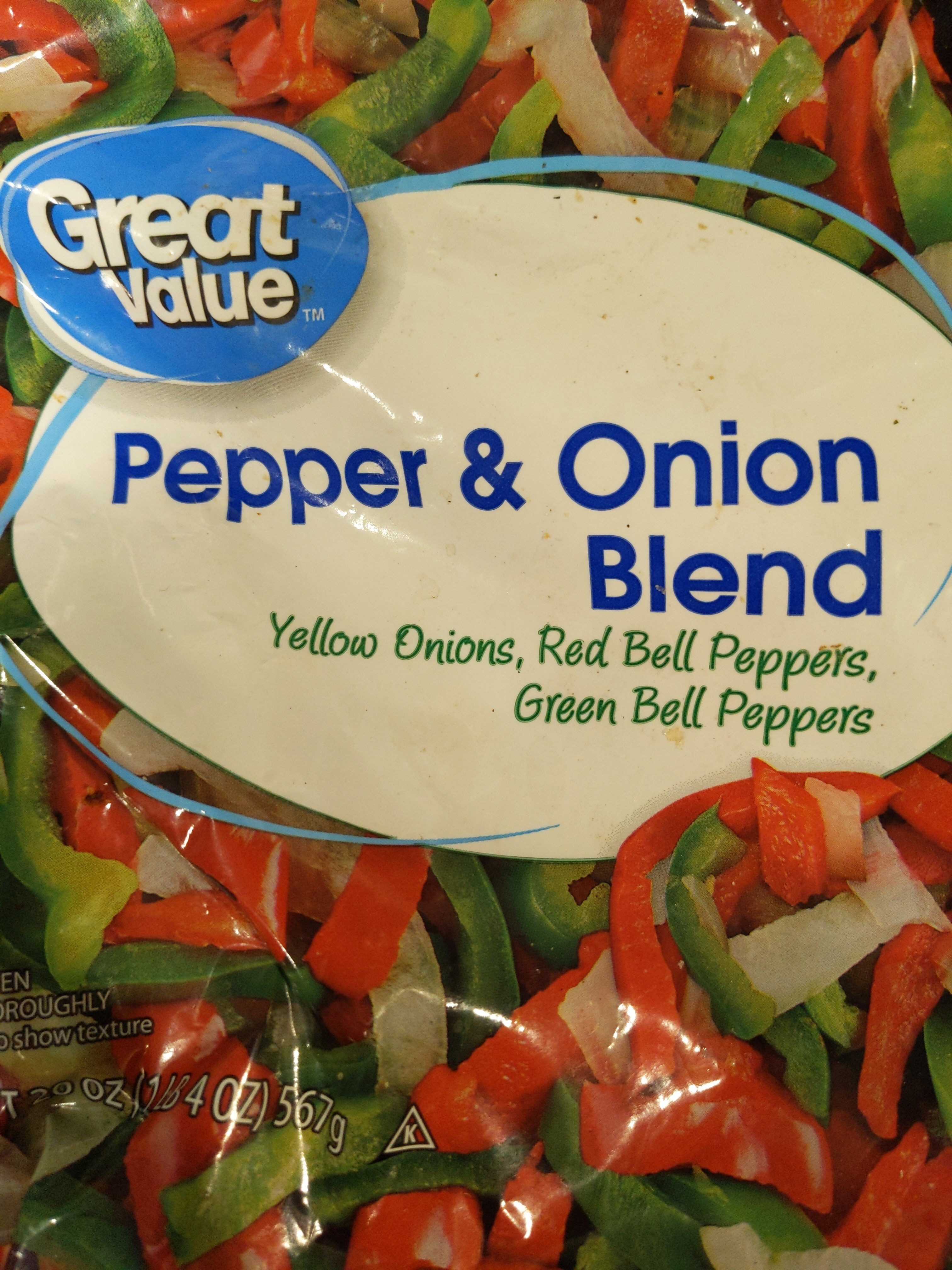 Great Value Pepper & Onion Blend, Frozen, 20 oz - Product