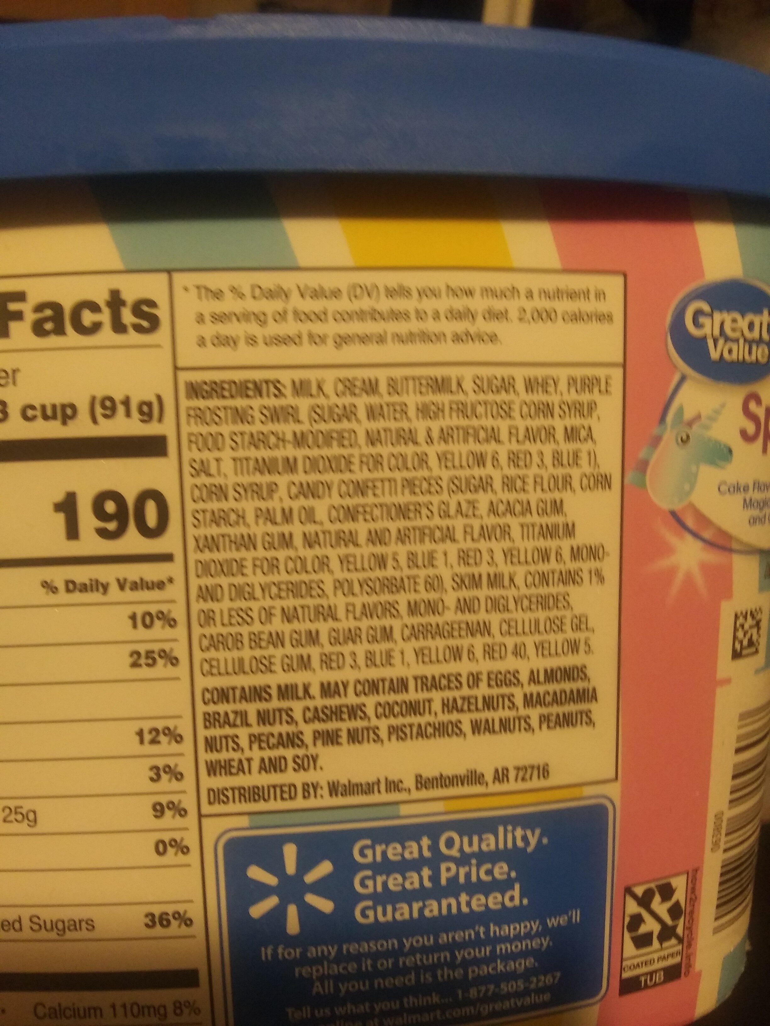 Unicorn Sparkle Ice Cream - Ingredients