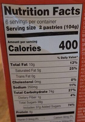 Frosted cherry toaster pastries - Nutrition facts