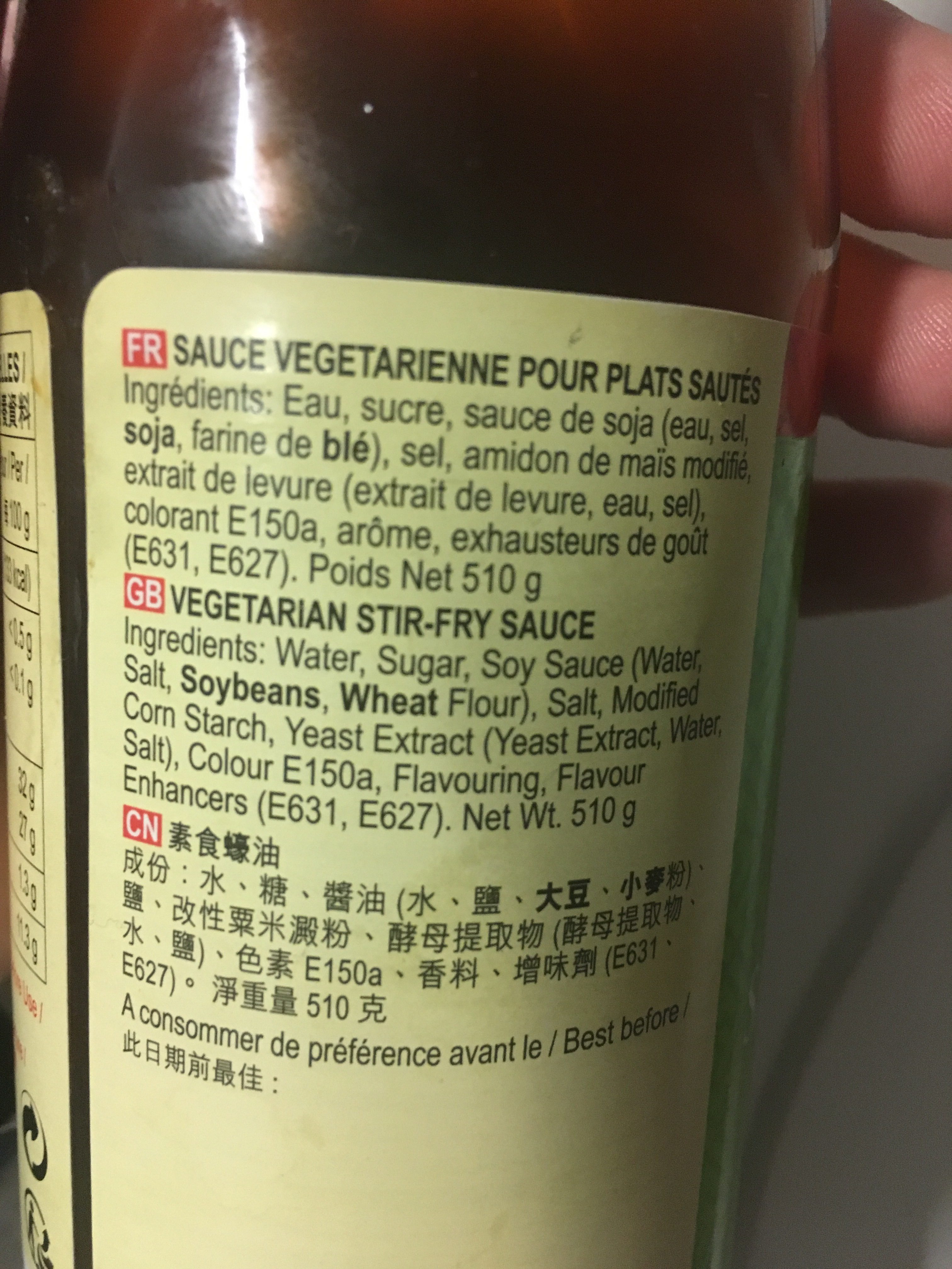 Lkk Vegetarian stirfry sauce - Ingredients