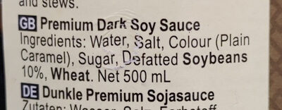 Premium dark soy sauce - Ingredients