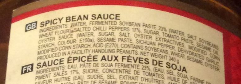 Spicy bean sauce - Ingredients