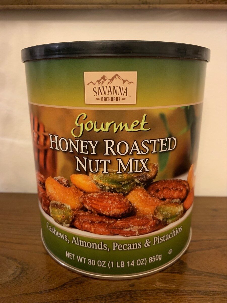 New ! 30 oz Savanna Orchards Gourmet Honey Roasted Nut Mix Cashews