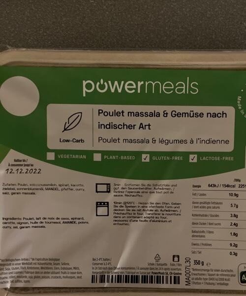 Poulet massala - Product