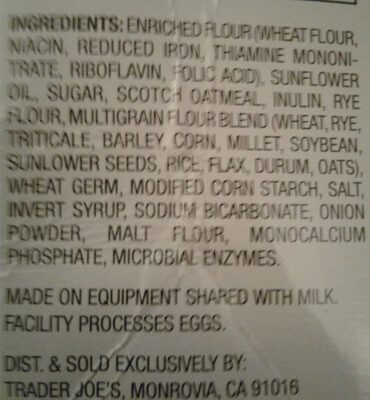 Multigrain Crackers - Ingredients