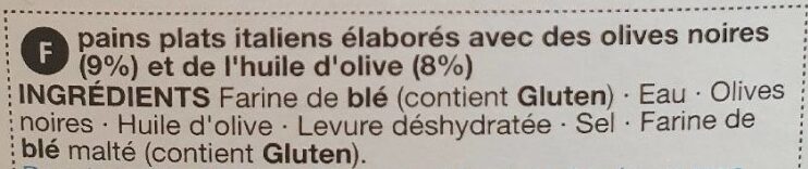 Olive flatbread - Ingredienser - fr