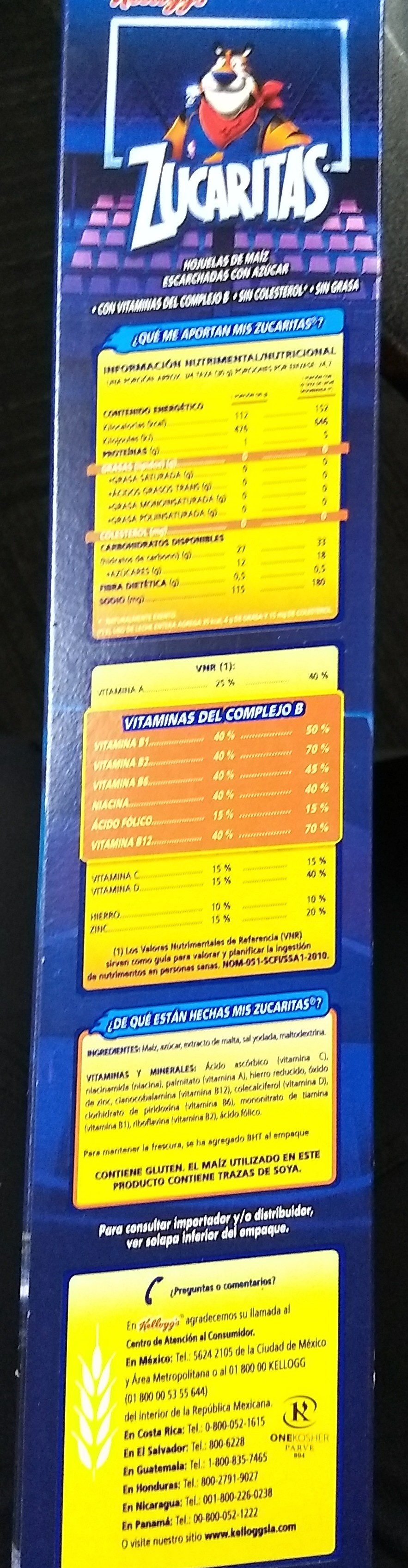 Zucaritas - Ingredientes