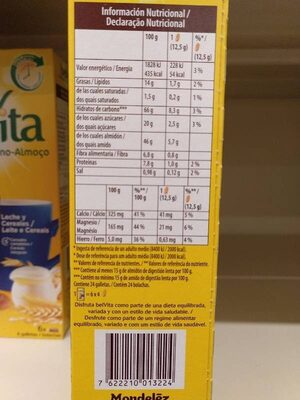 Galleta desayuno con leche y cereales - Información nutricional - en