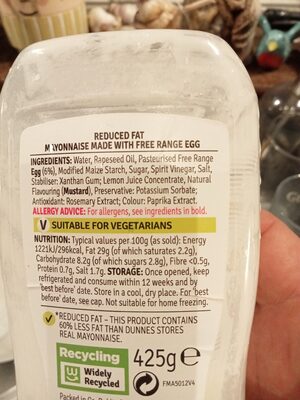 light mayonnaise - Ingredients