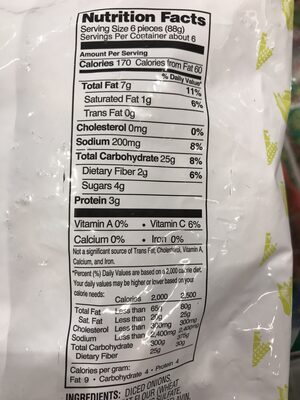 Onion rings - Nutrition facts