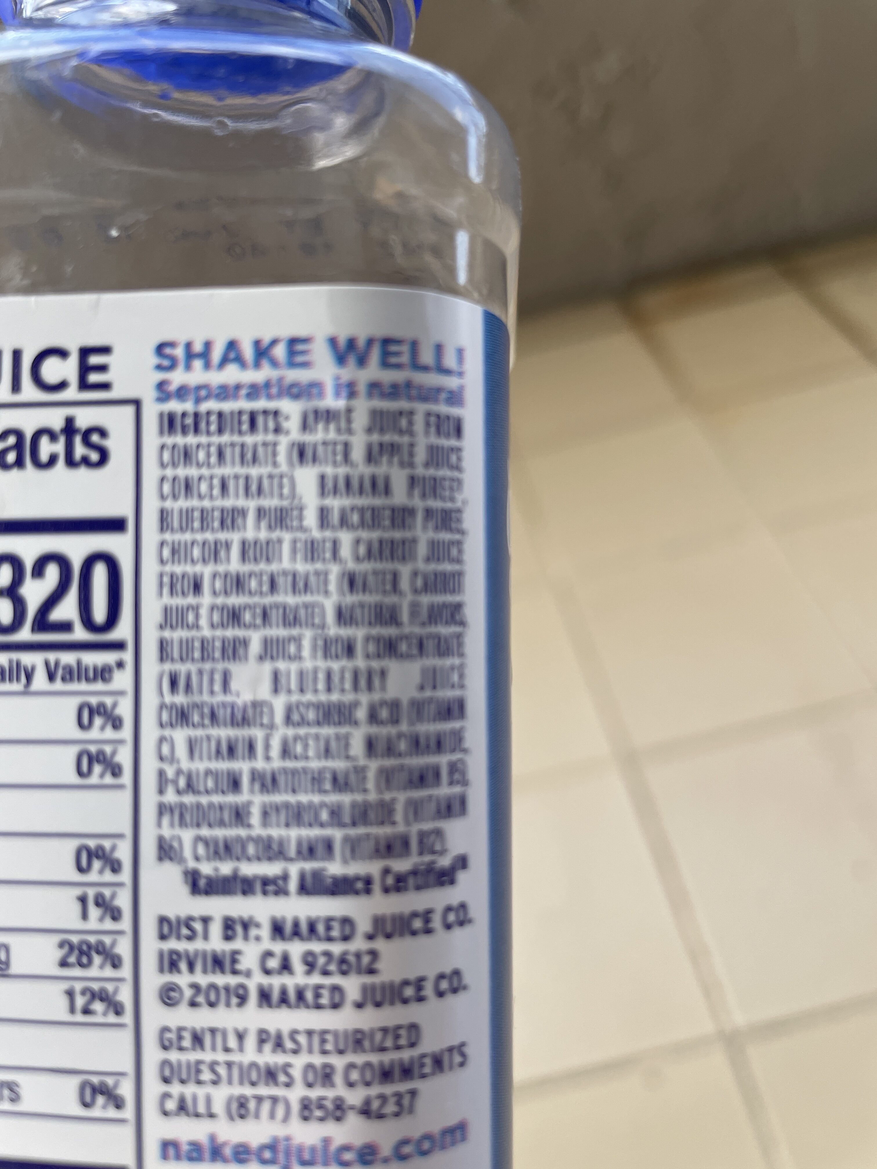 Blue machine vegan juice smoothie - Ingrédients - en