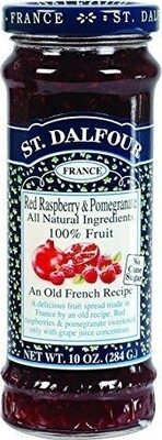 St. Dalfour Fruit Spread 100% Natural Red Raspberry & Pomegranate 10 oz Jar