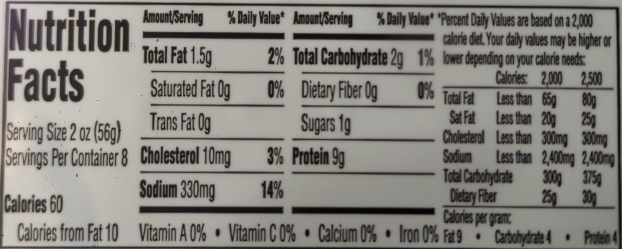 Ultra thin deli slices lower sodium oven roasted turkey breast - Nutrition facts