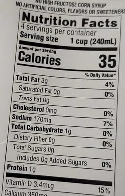 Original almond - Nutrition facts