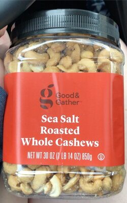 Sea salt roasted whole cashews - Product - aa