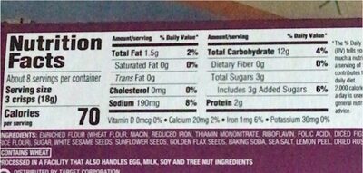 Fig & Rosemary - Nutrition facts