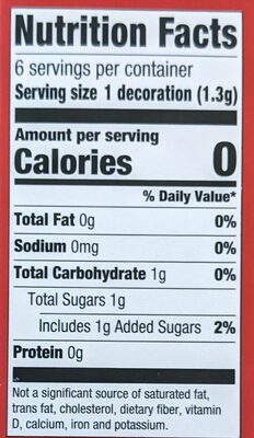 Gingerbread House Icing Decorations - Nutrition facts