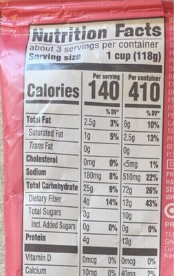 Caribean-style seasoned rice & vegetable blend - Nutrition facts
