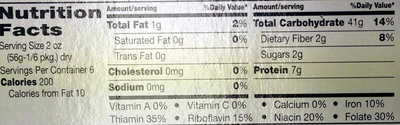 Enriched macaroni product, oven-ready lasagna - Nutrition facts