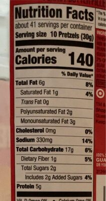 Peanut Butter Filled Pretzels - Nutrition facts