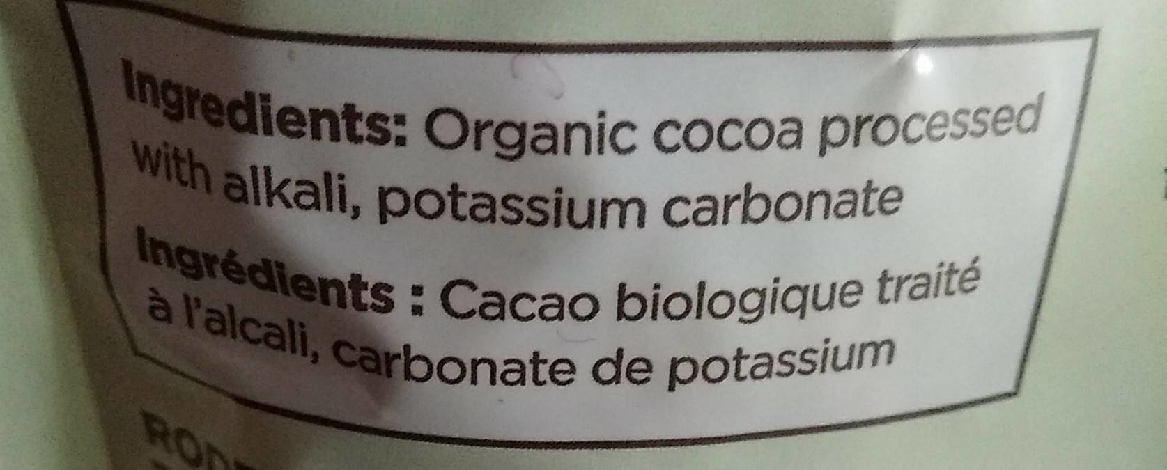 Organic Baking Cocoa - Ingrédients