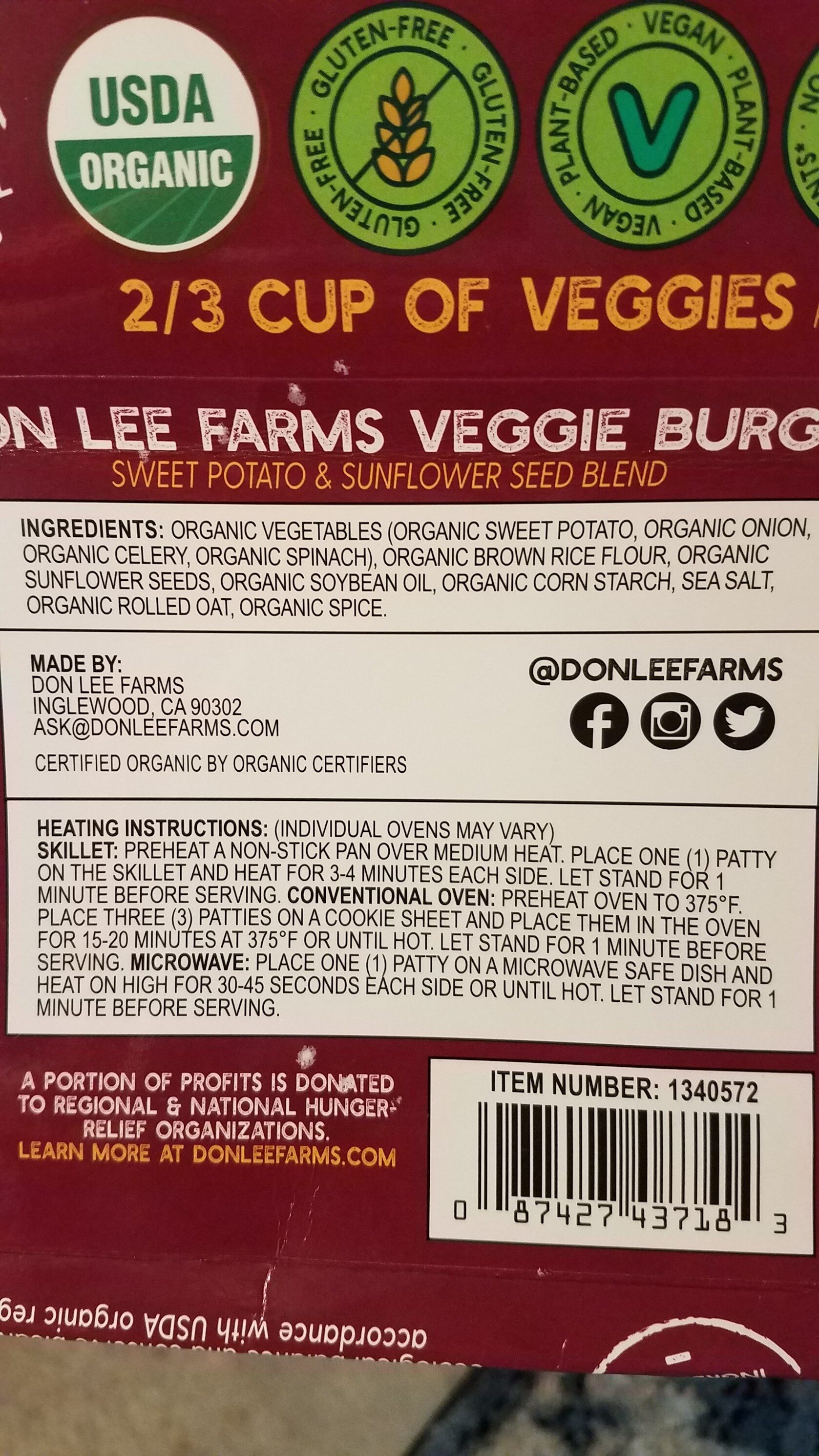 VEGGIE BURGER - Ingredients
