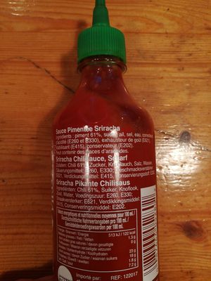 Sriracha Hot Chilli Sås - Ingredients