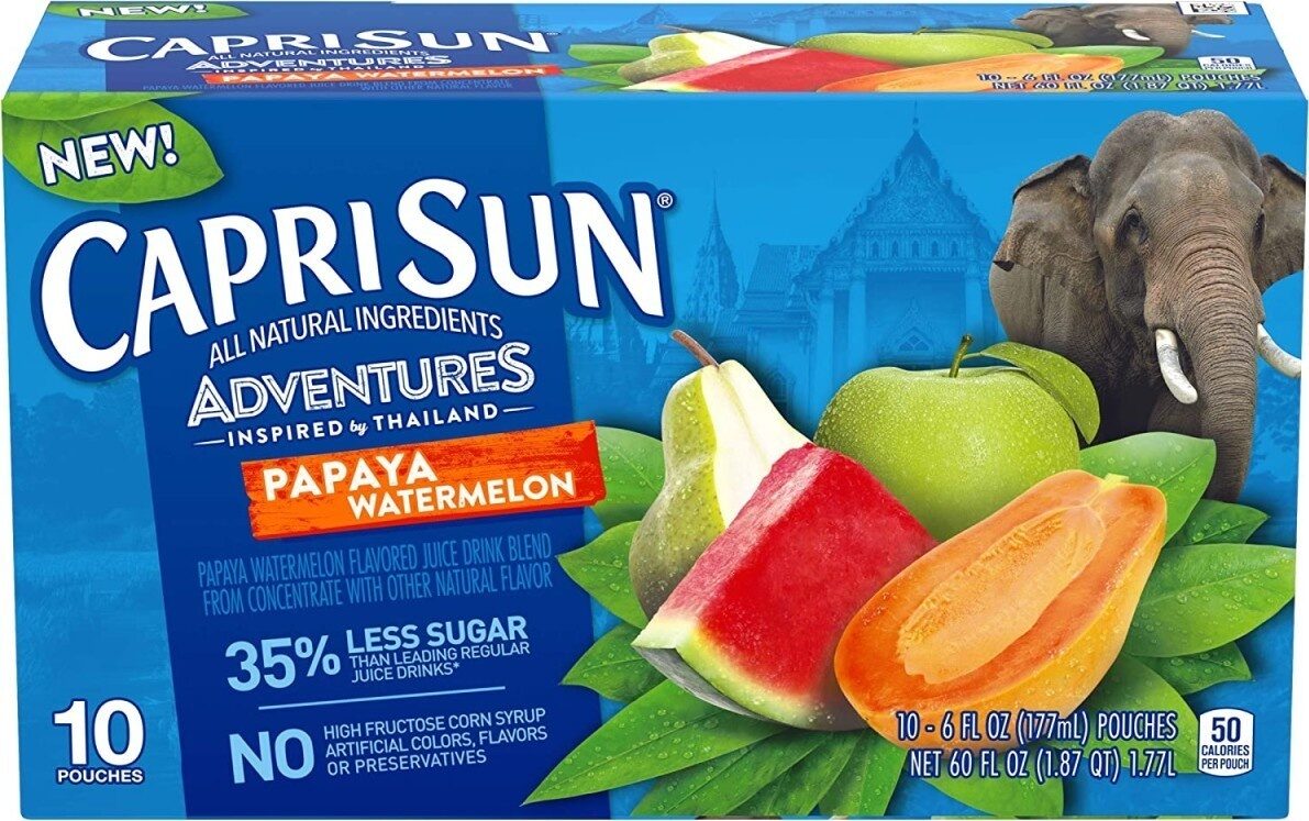 Adventures papaya watermelon juice drink pouches - Product