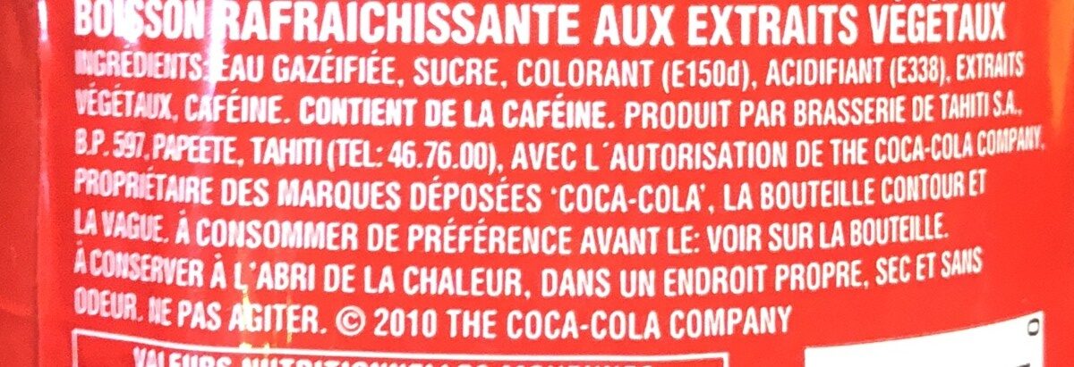 coca cola - Ingrédients