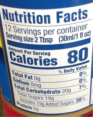 Strawberry flavoring syrup - Nutrition facts