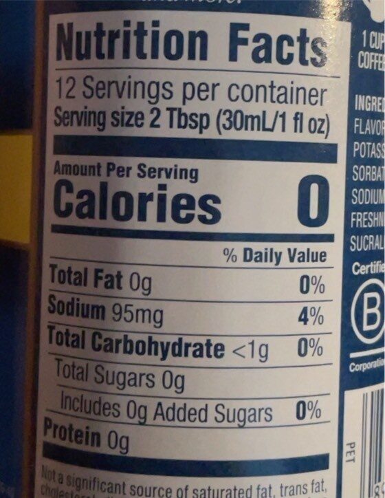 Sugar free salted caramel - Nutrition facts