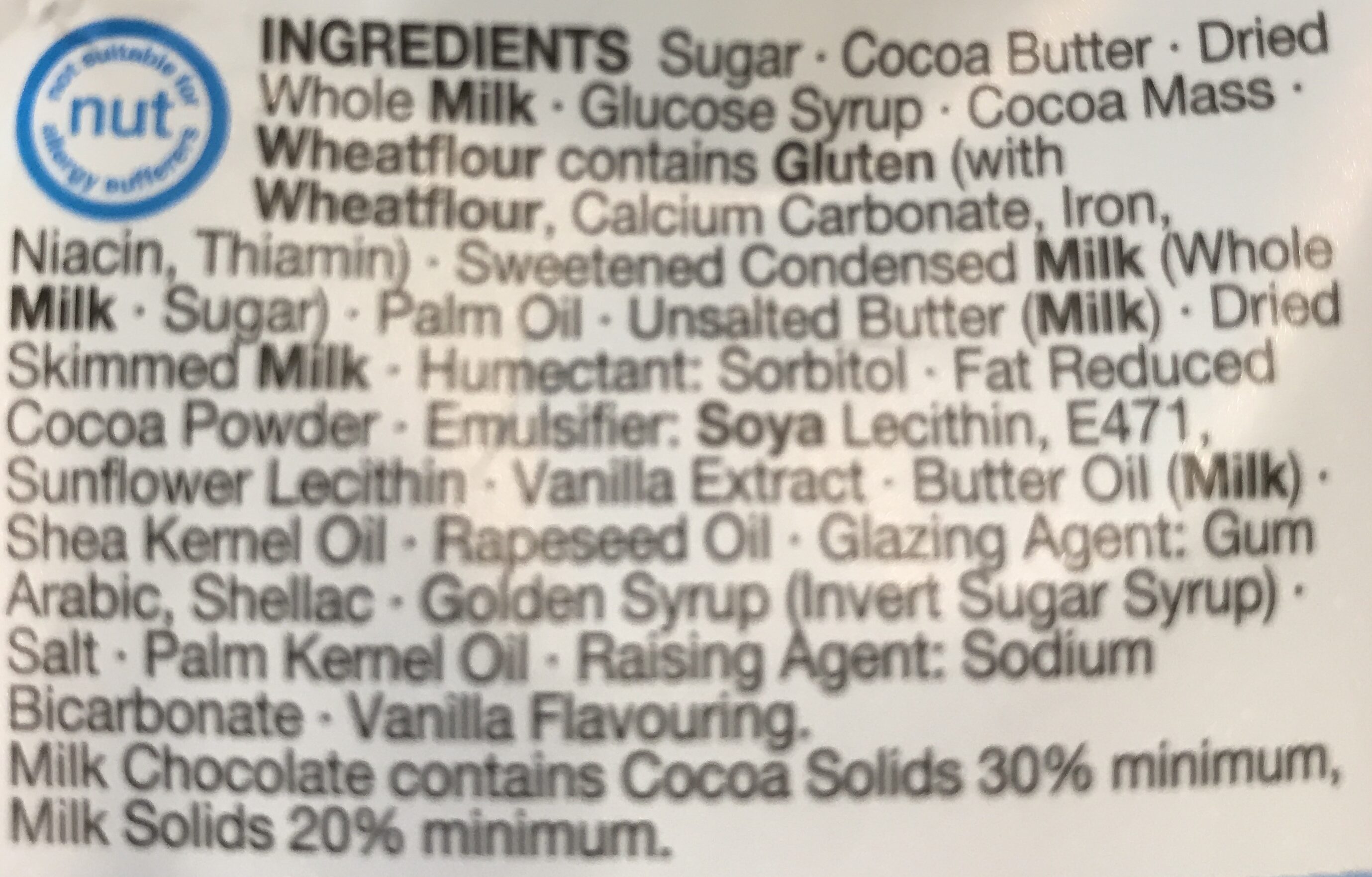 Milk chocolate cookie dough bites - Ingredients