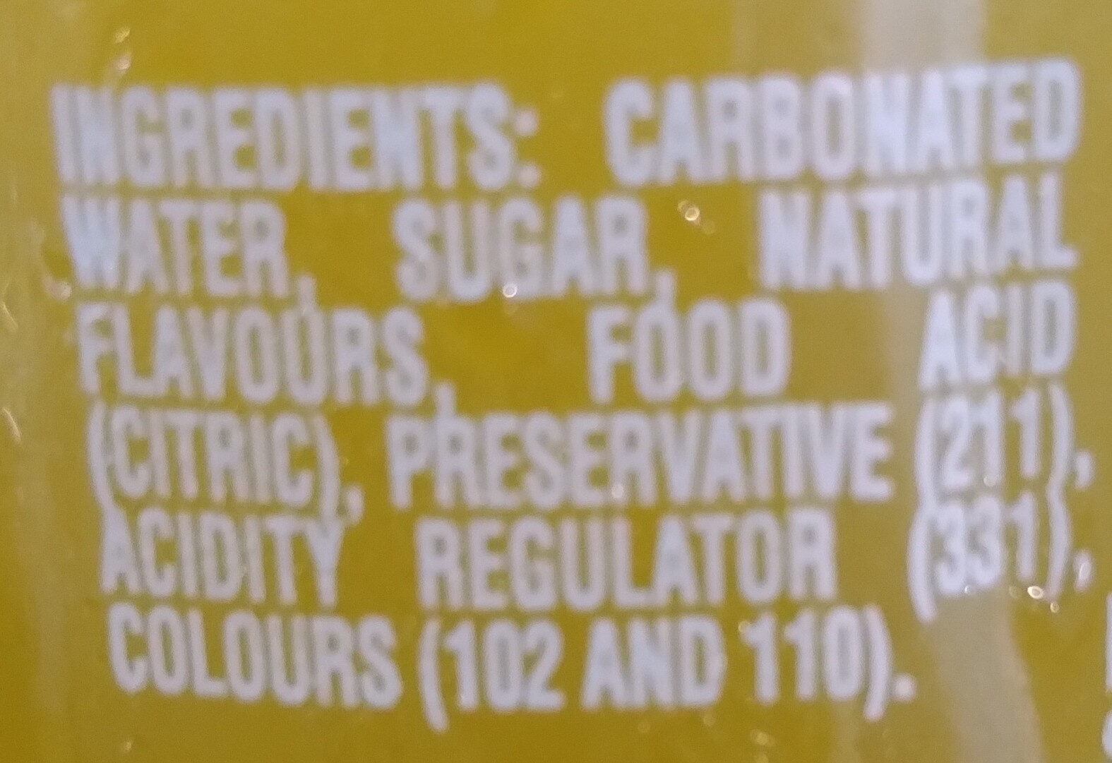 Natural Flavor Soda Pineapple - Ingredients
