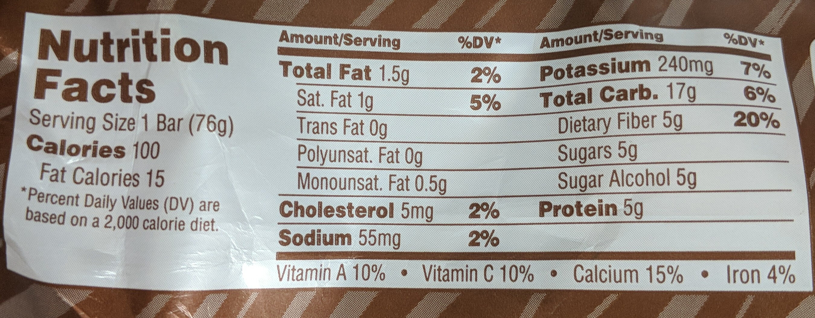 Fudge Premium bars - Nutrition facts