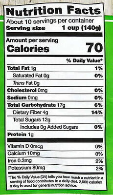 Organic Blueberries - Nutrition facts