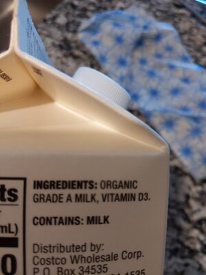 Organic Whole Milk - Ingrediënten - en